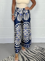Sally | Trendy Printed Satin Track Pants